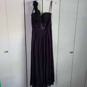 Bill Levkoff Black One Shoulder Prom Gown